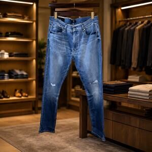 7 For All Mankind Paxtyn Jeans Mens 36x32 Blue Distressed Stretch Denim NWT